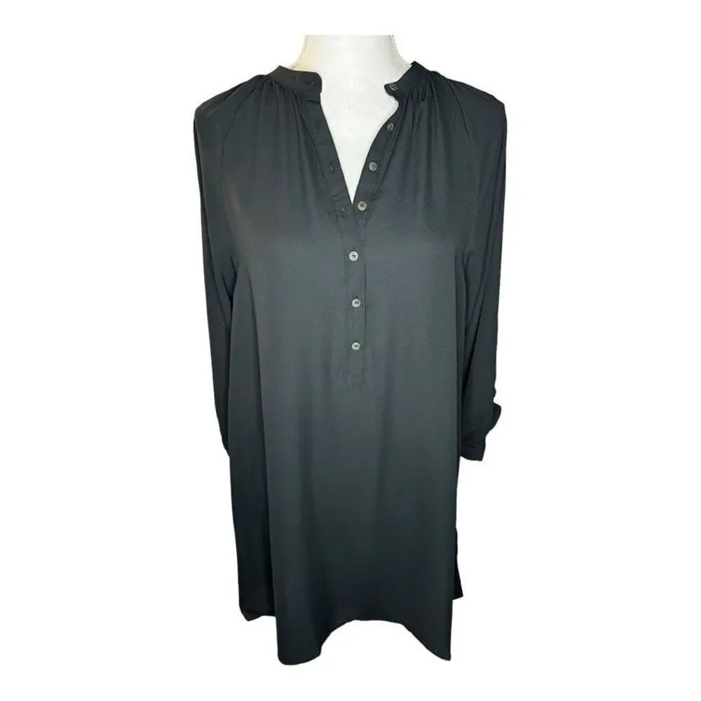 RACHEL Rachel Roy Women’s XS Black‎ 3/4 Sleeve Shirt Dress - Picture 2 of 8